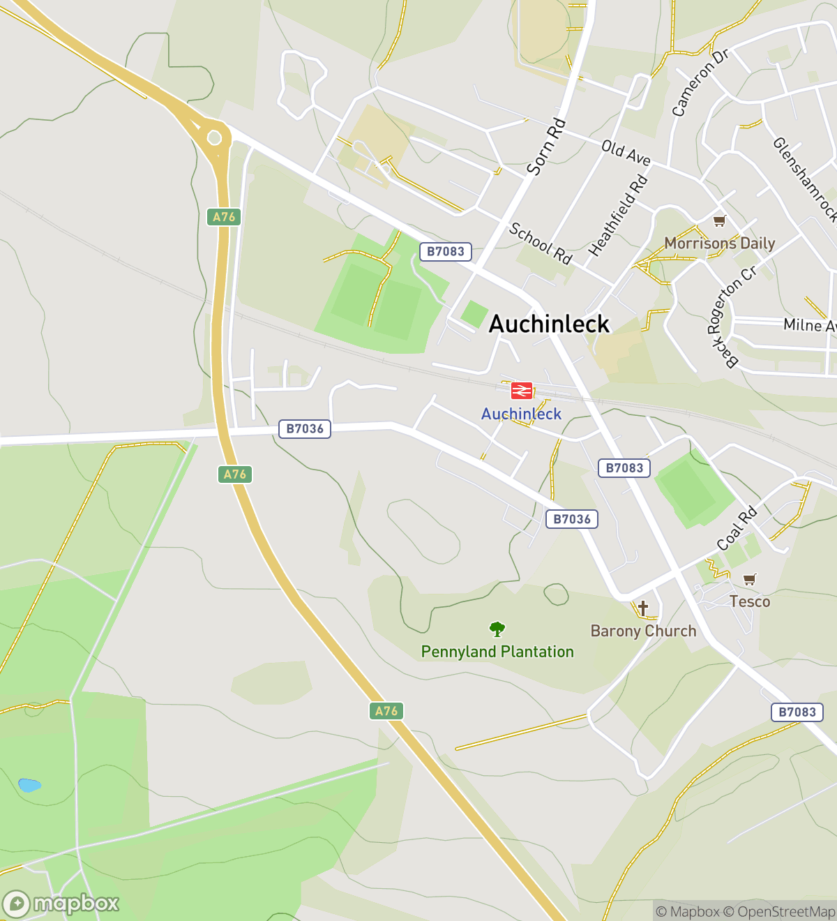 Auchinleck hunt map with 6 numbered stops