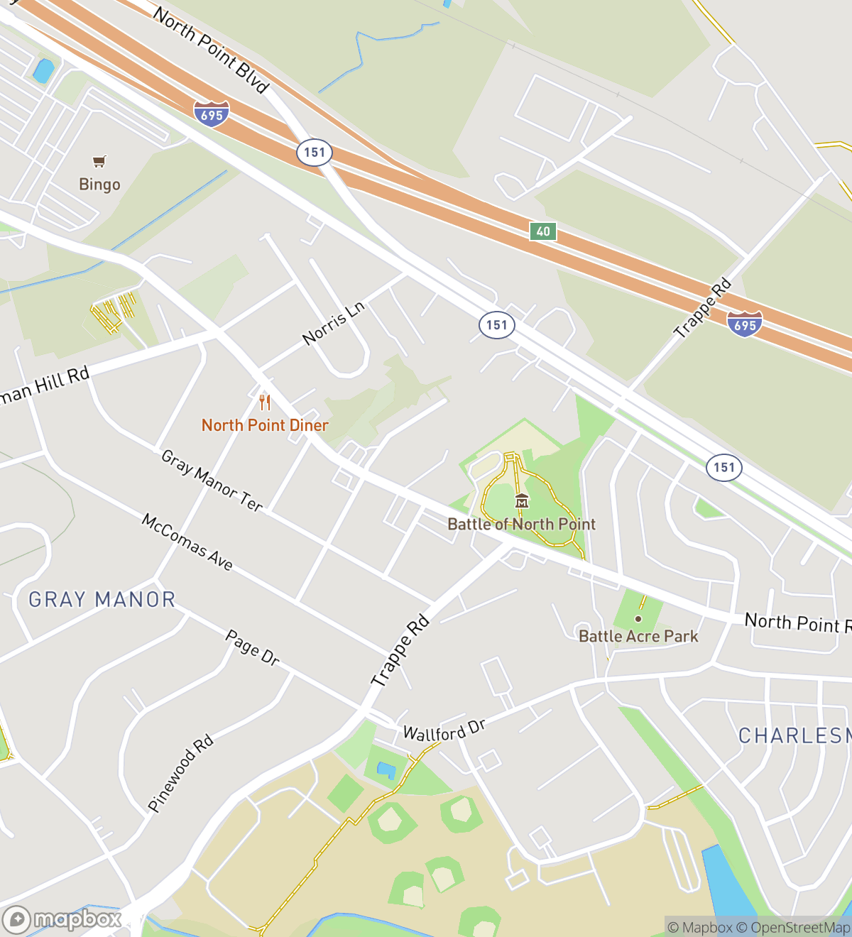 Map of 7 numbered scavenger hunt stops in Dundalk