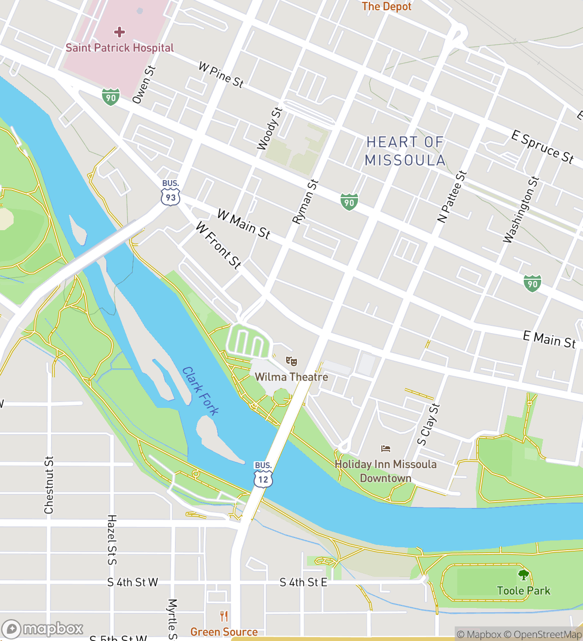 Missoula hunt map with 7 numbered stops
