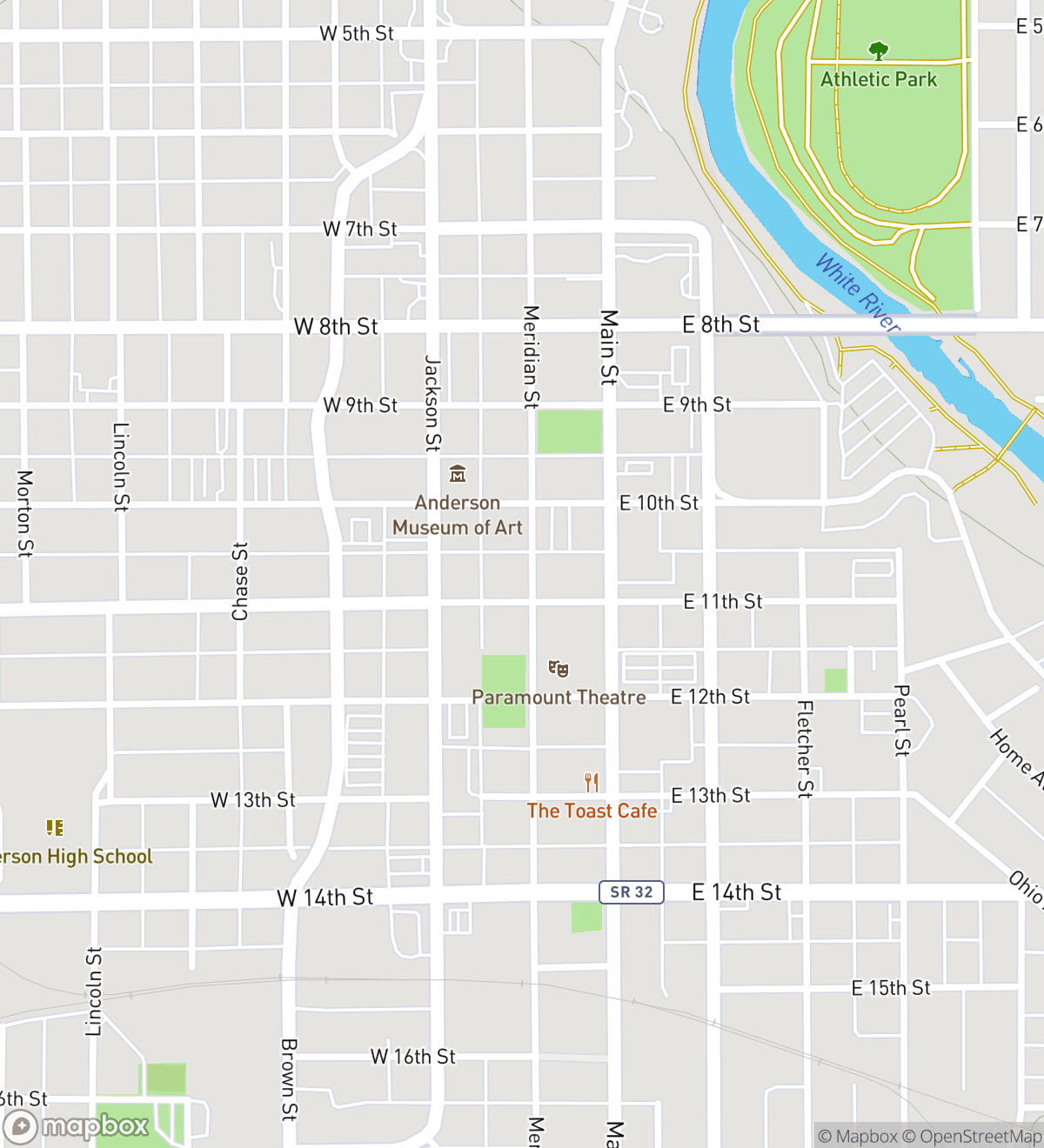 Anderson hunt map with 8 numbered stops