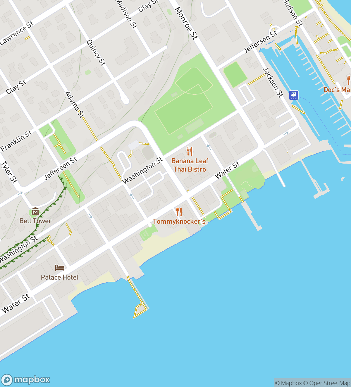 Port Townsend hunt map with 7 numbered stops