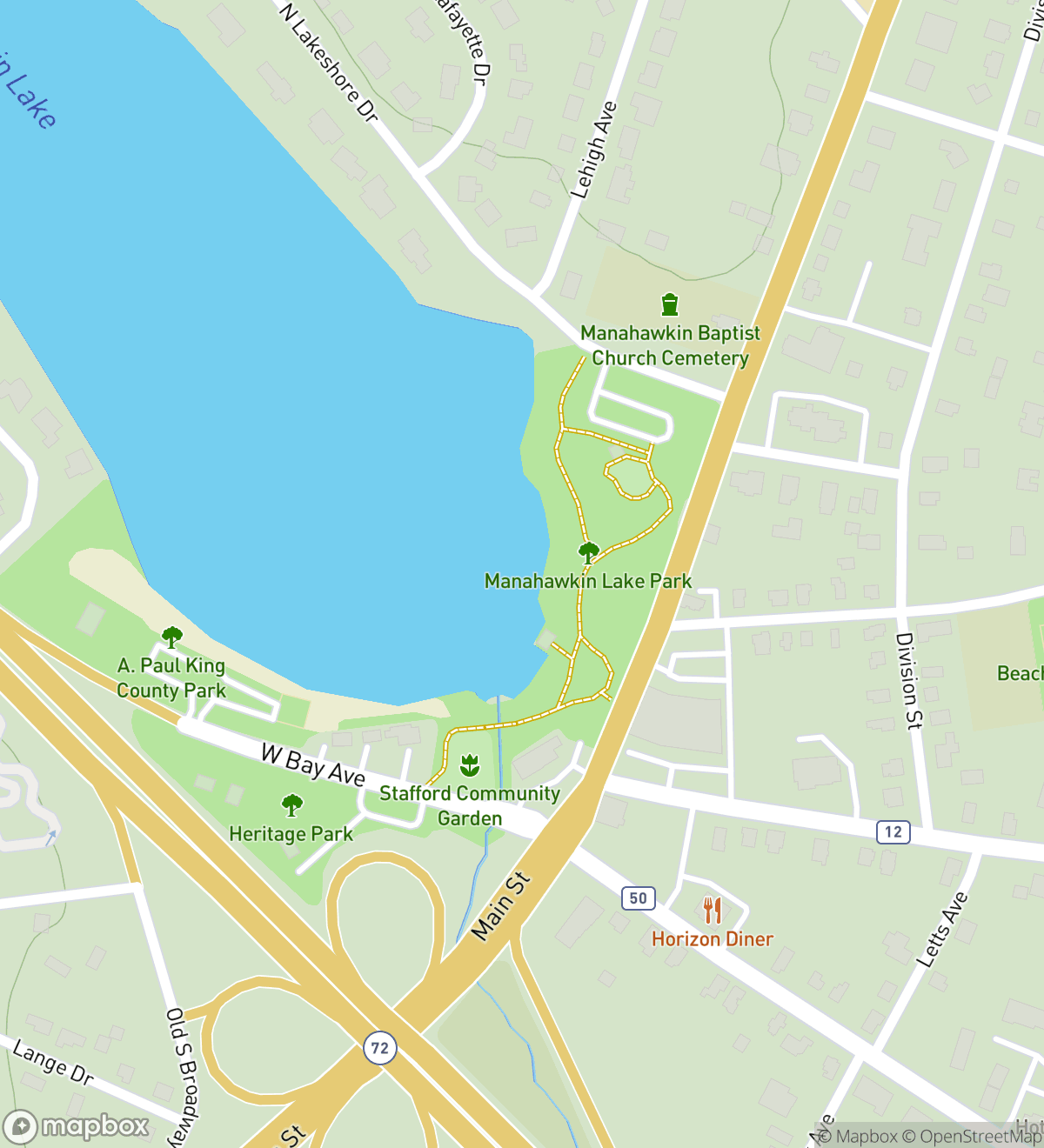 Manahawkin hunt map with 7 numbered stops