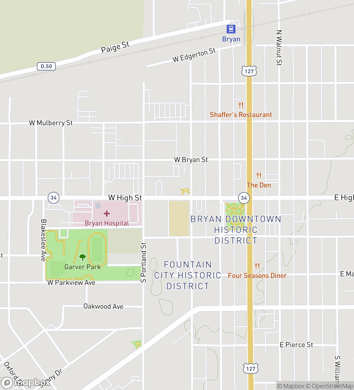 Bryan hunt map with 6 numbered stops