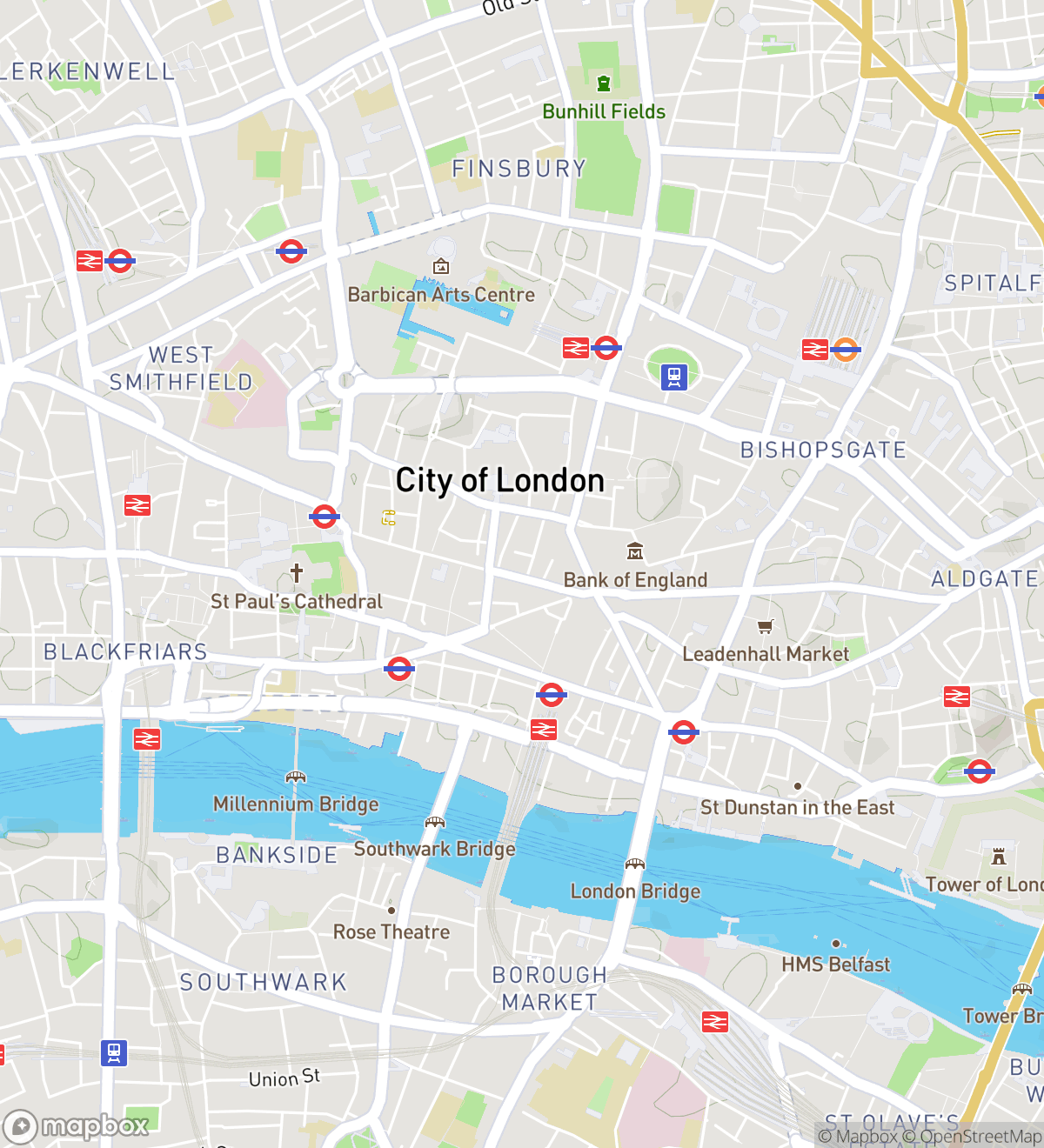Map of 10 numbered scavenger hunt stops in London