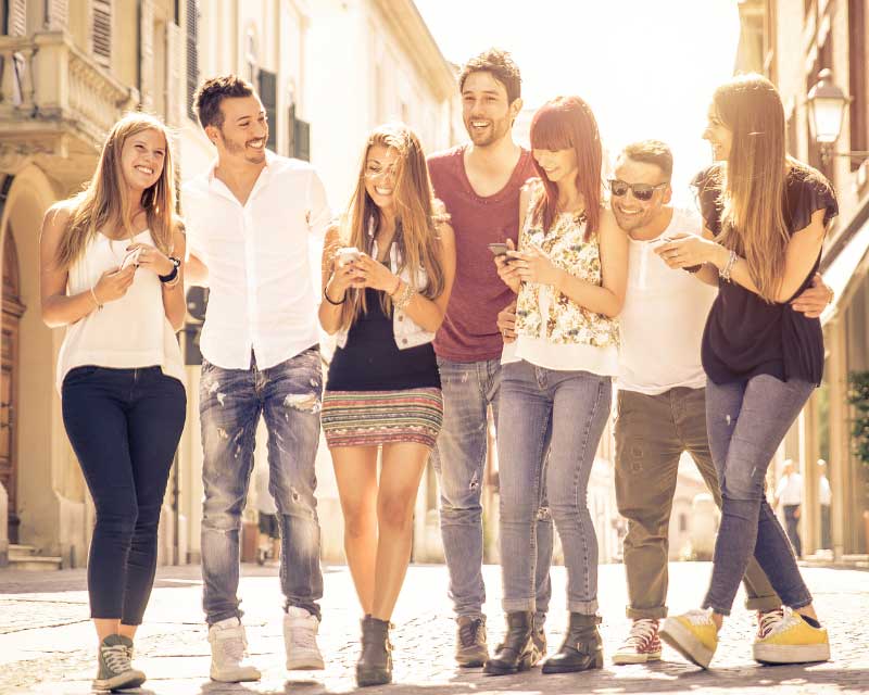 Group exploring haunted locations at night