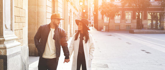 Couple enjoying a date night scavenger hunt