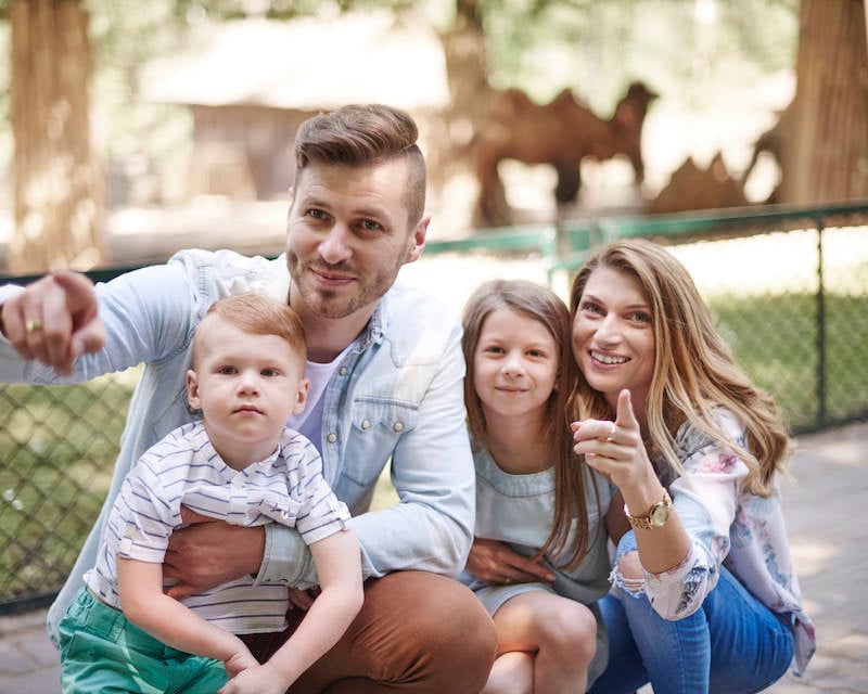 Group completing challenges around a zoo