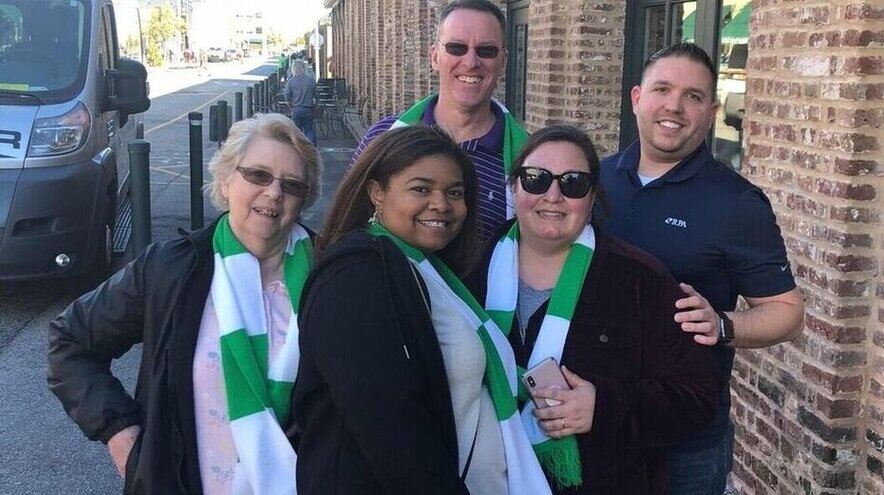 A team from Microsoft winning a team bonding exercise