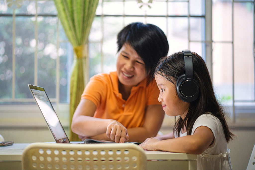 Mom and Daughter on an Internet Scavenger Hunt